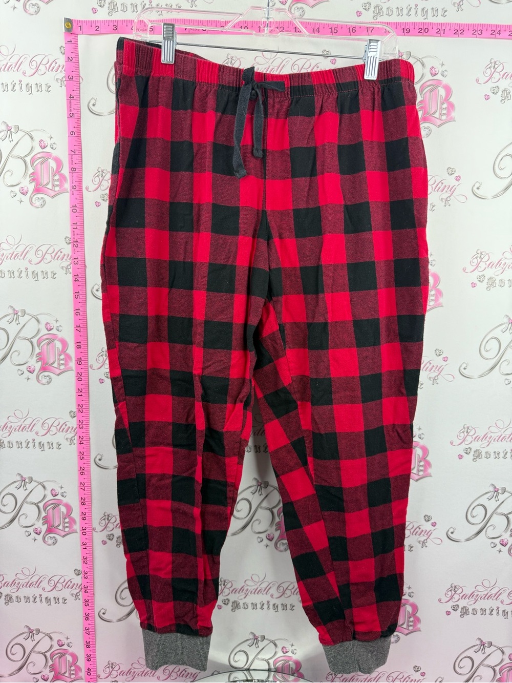 CANADIANA pants pj Red & Black Plaid Fleece Joggers - Cozy Casual Sweatpants
